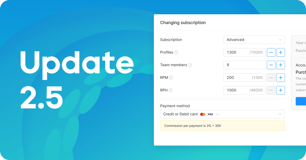 Octo Browser 2.5: mais recursos